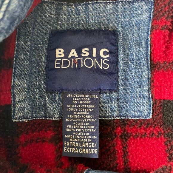 Basic Editions men XL cotton blend button up midweight denim jacket - Picture 6 of 11